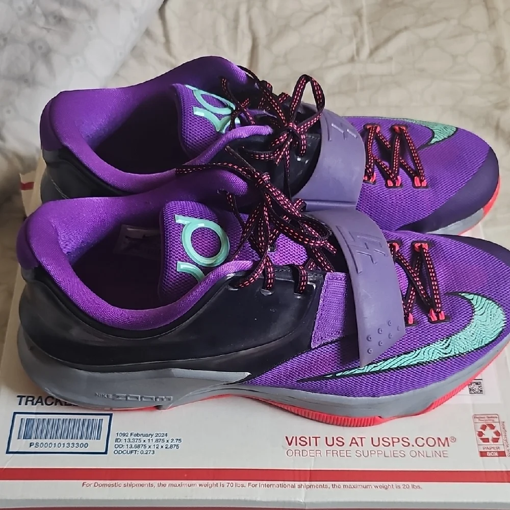 Nike KD Purple and Teal Athletic Shoes - Picture 5 of 7